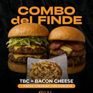 PROMO TBC + BACON CHEESE DOBLE + PAPAS CON CHEDDAR